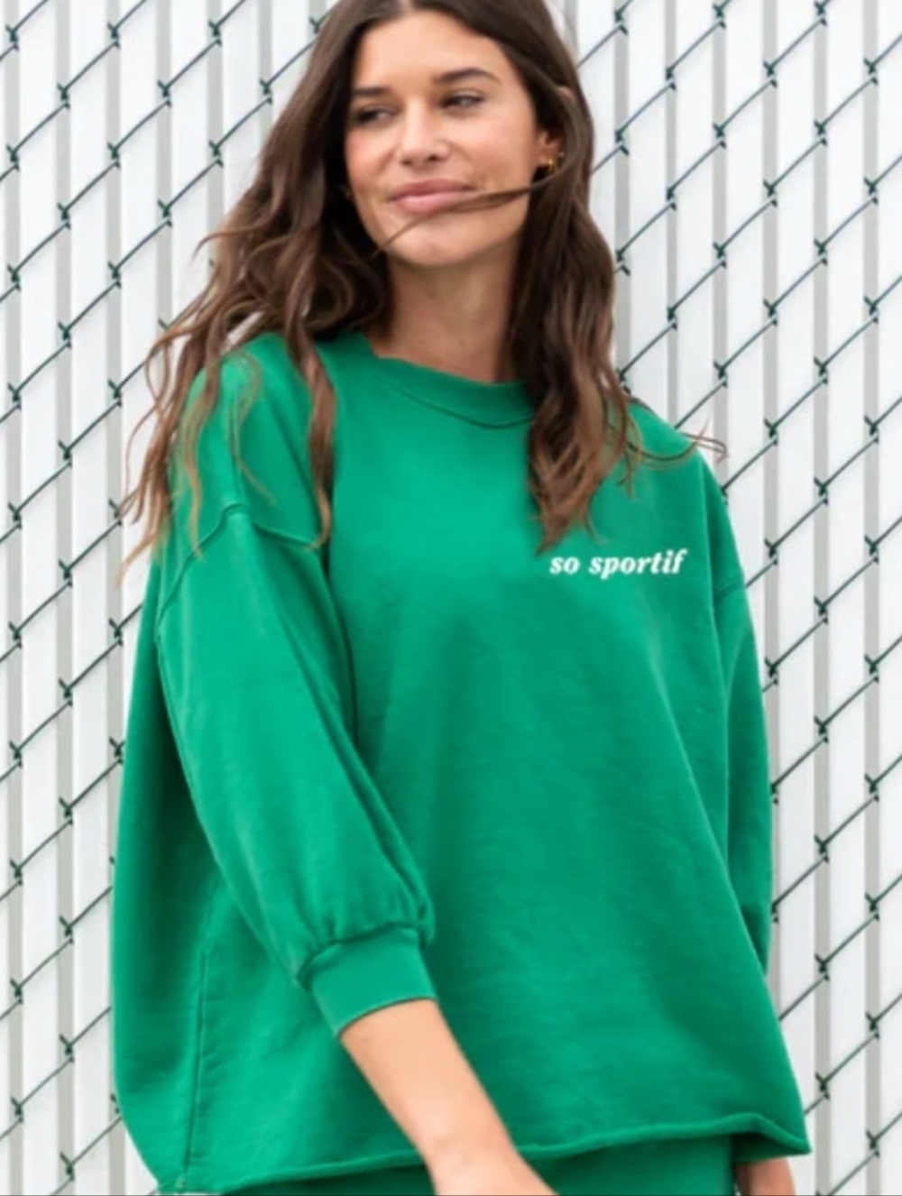 Left on Friday Sports & Rec Crewneck Sweatshirt Green One Size Cotton